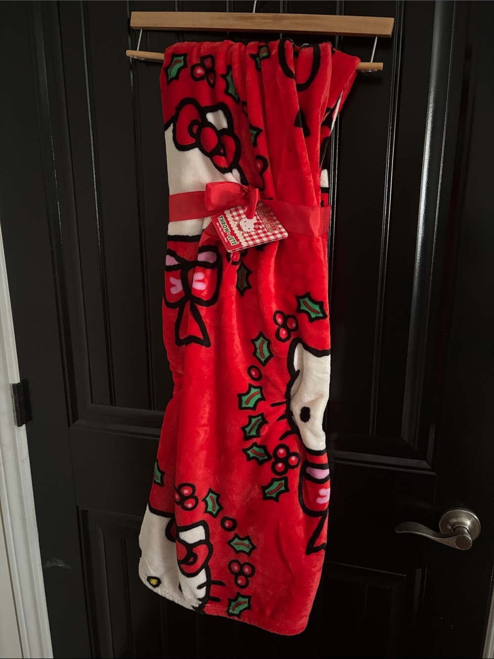 Hello Kitty Red Holiday Plush Throw Blanket